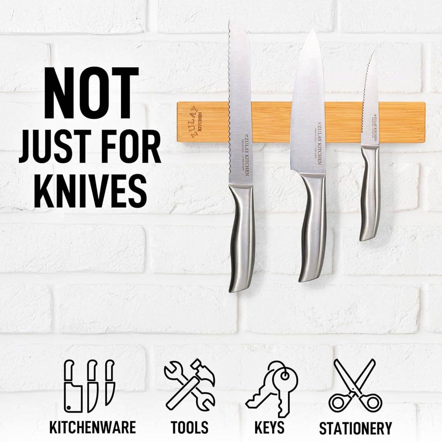 Magnetic Knife Holder - Powerful Wood Magnetic Knife Strip