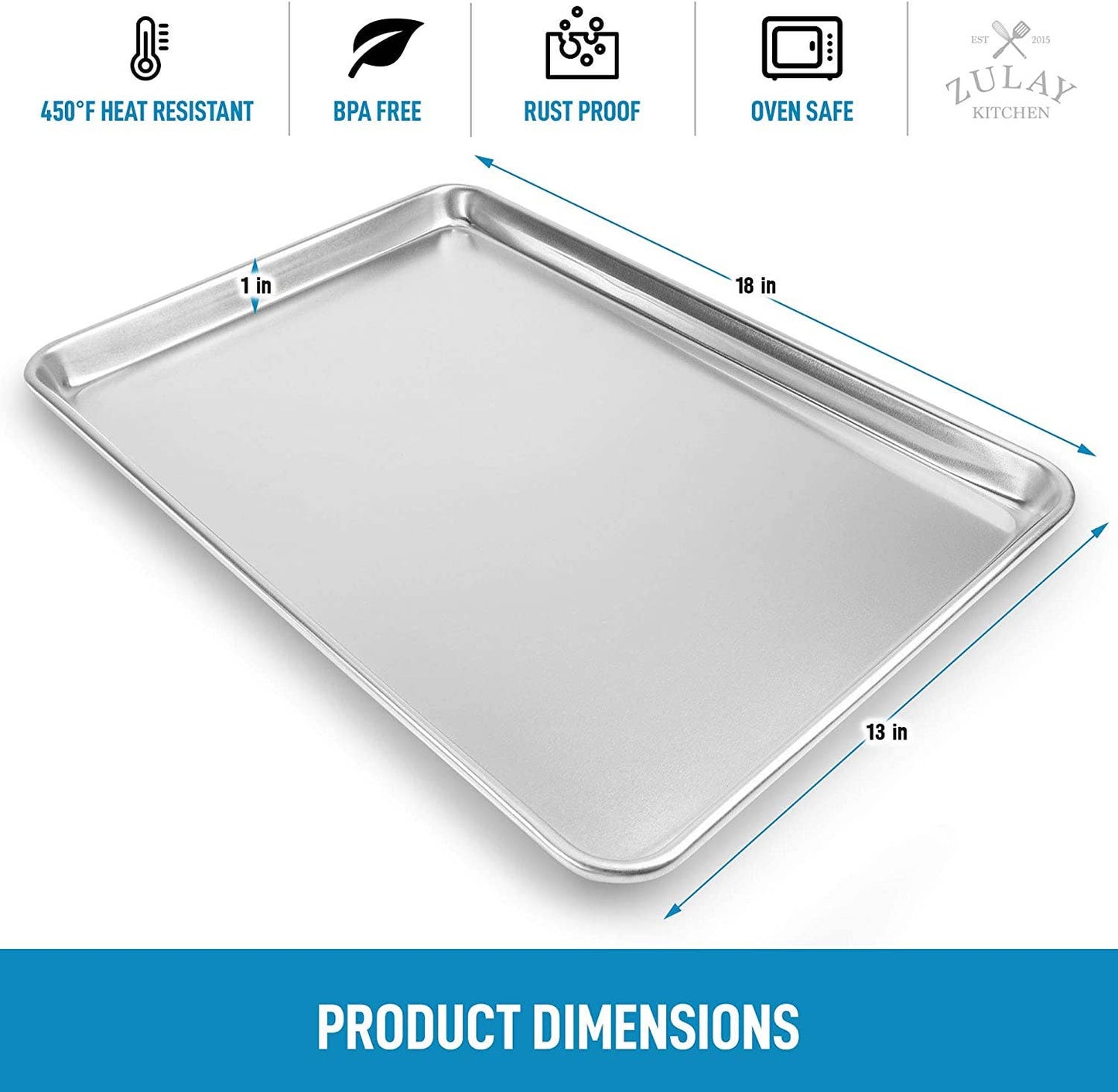 Aluminum Baking Pan - Half Sheet (13" x 18")