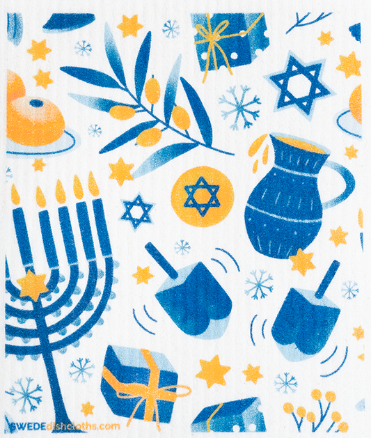 Swedish Dishcloth Hannukah Collage