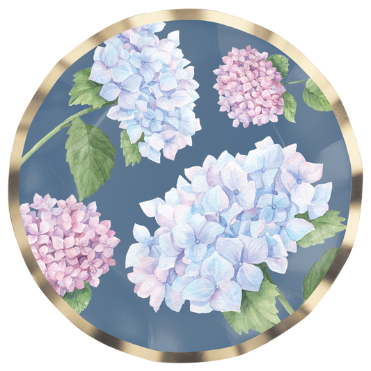 Salad Plate Hydrangea Foil/8pk