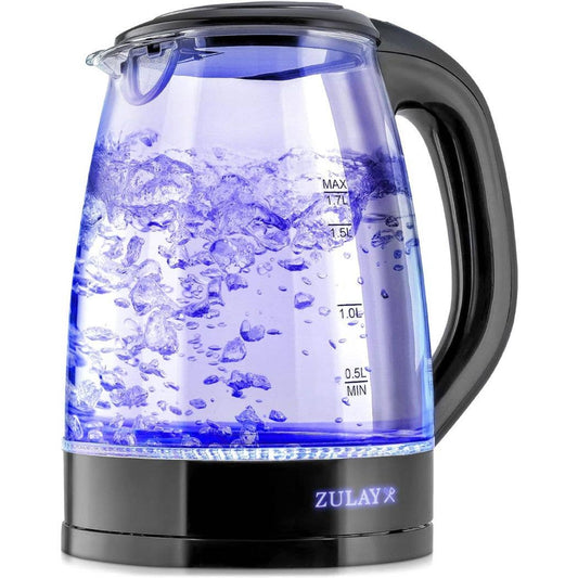 Glass Electric Kettle 1.7L with Blue LED Light