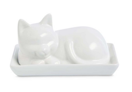 Cat Butter Dish with Lid