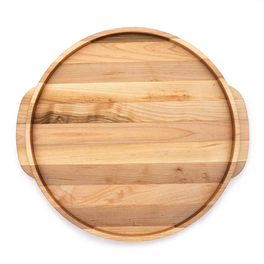 Maple Round Wooden Serving Tray, 18"