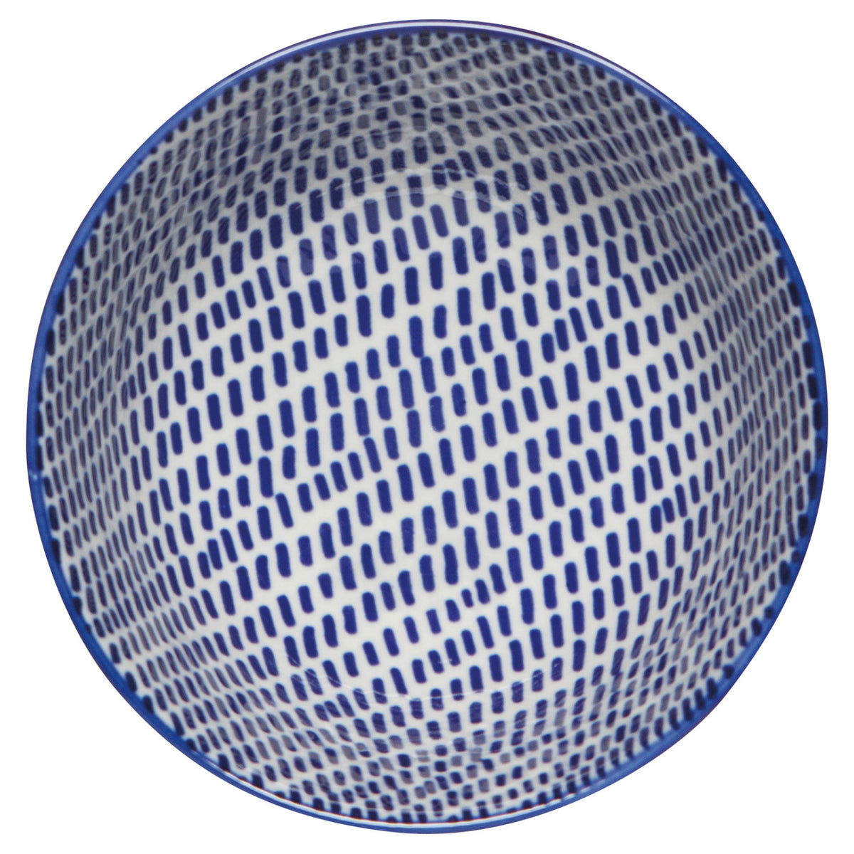 Orange Blue Blossom Stamped Bowl 4 inch