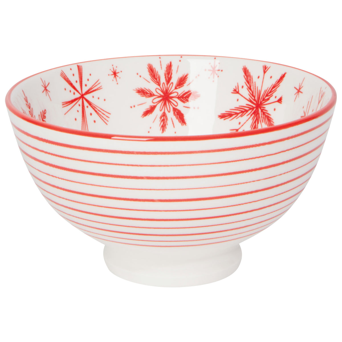 Snowflakes Stamped Christmas Bowl 4 inch