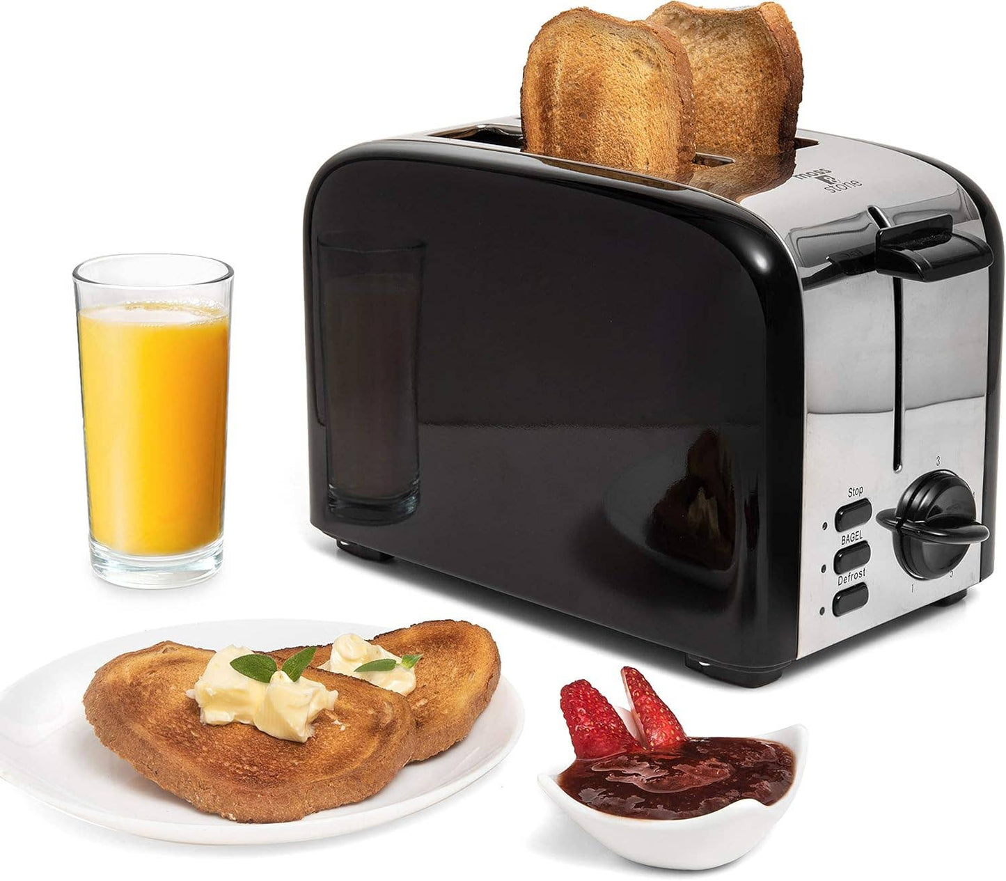 2 Slice Toaster, 1.5in Extra-Wide Slot Toaster For Bagel & Defrost with 5 Shade Settings, Bread Toaster 2 Slice With Removable Crumb Tray (black toaster)