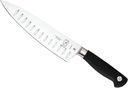 Genesis 8-Inch Granton Edge Chef's Knife, Black