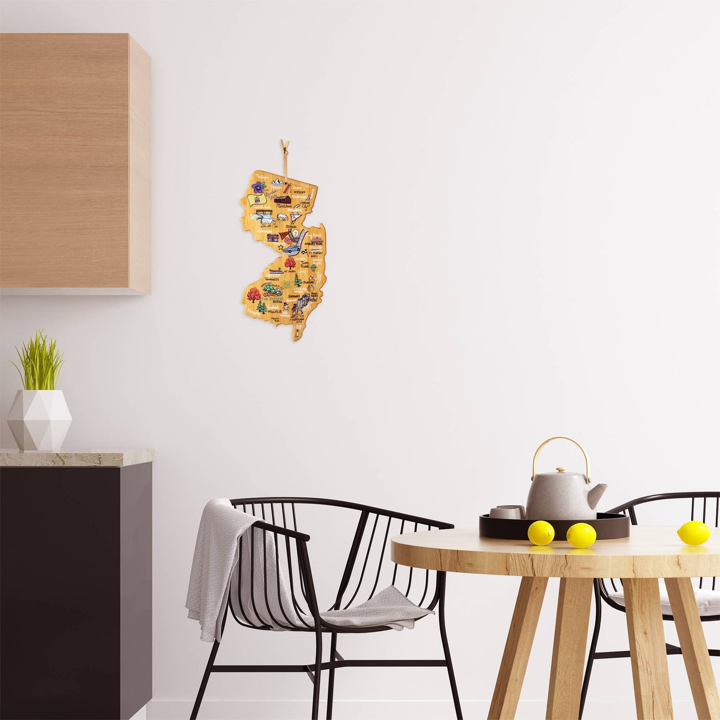 New Jersey Cutting Board with Artwork by Fish Kiss™