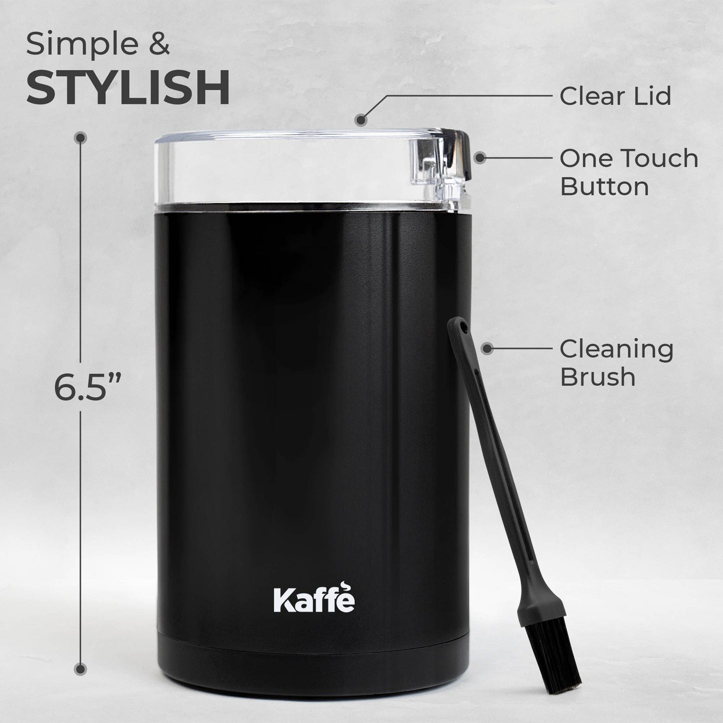 Kaffe Electric Coffee Grinder w/ Cleaning Brush - 3oz