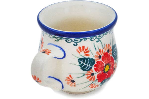 Espresso Cup 2 oz Pink Forget Me Not Theme UNIKAT