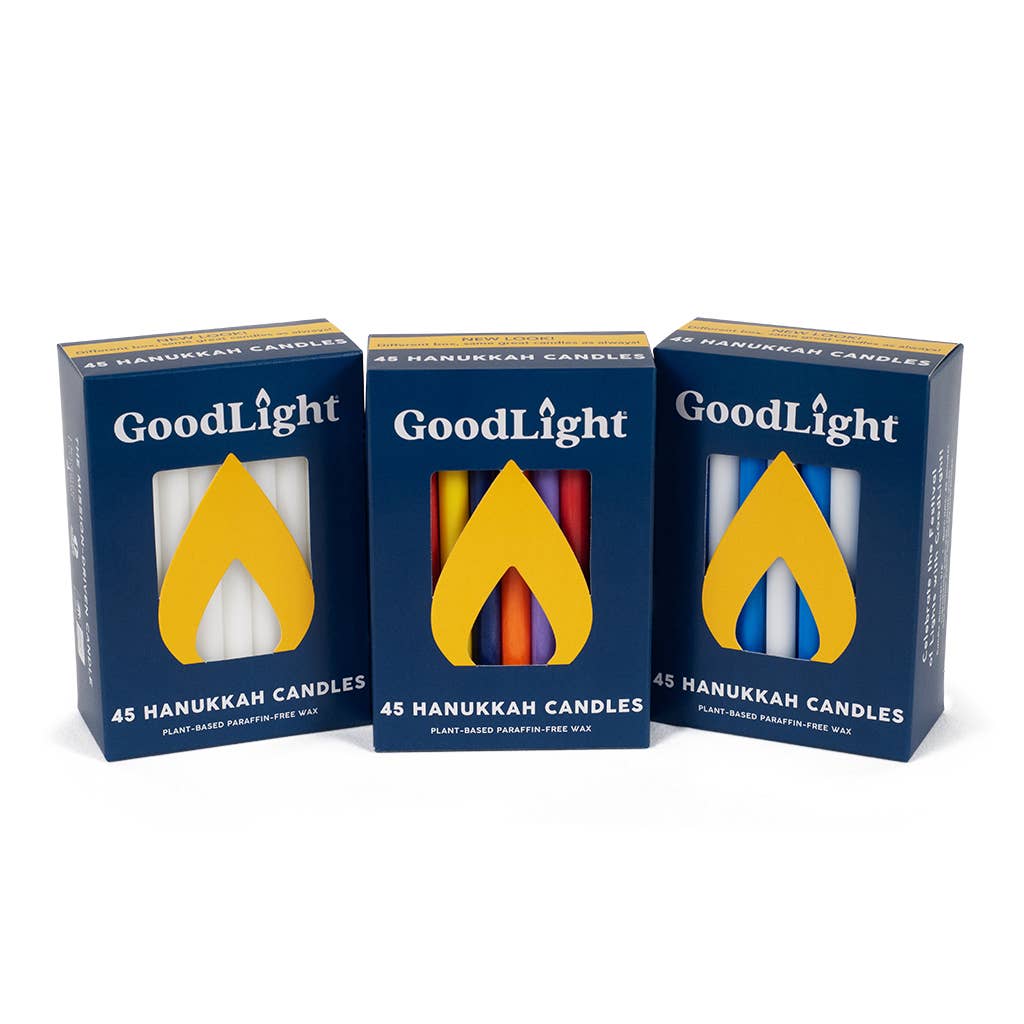 Hanukkah Candles: 45-Count Box: Blue & White