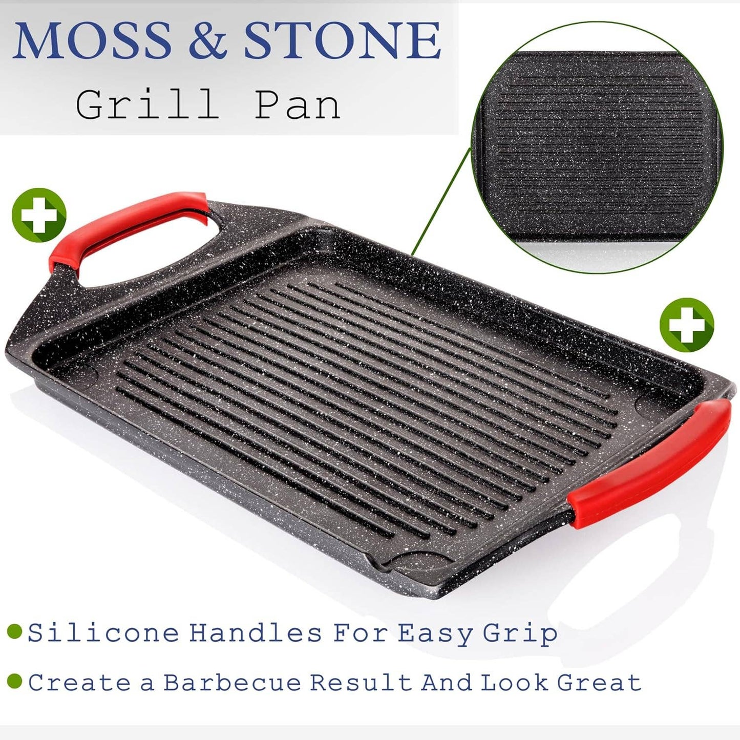 Griddle Aluminum Bbq, 18x10.5" Rectangle Grill Pan for Indoor Cooking, Non-stick Flat Top Griddle Pan for Stove Top, For Fish Vegetables & As Steak Pan, Stove Top Grill Induction Griddle