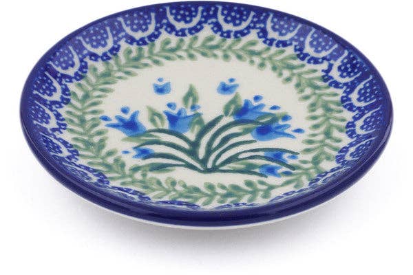 Mini Plate, Coaster plate 4" Feathery Bluebells Theme