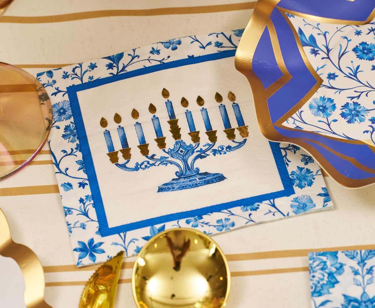 Hanukkah Toile Cocktail Napkins/26pk