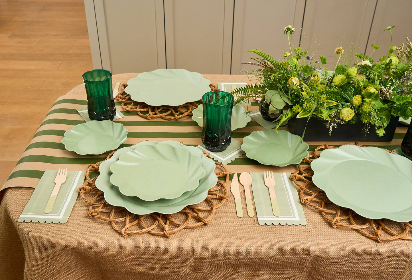 Simply Eco Compostable Bamboo  Extra Large Dinner Plate Sage/8pkg