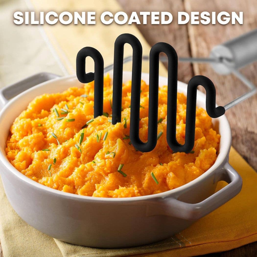 Potato Masher with Premium Silicone-Coated Stainless Steel