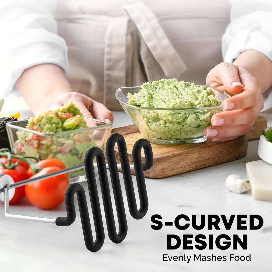 Potato Masher with Premium Silicone-Coated Stainless Steel