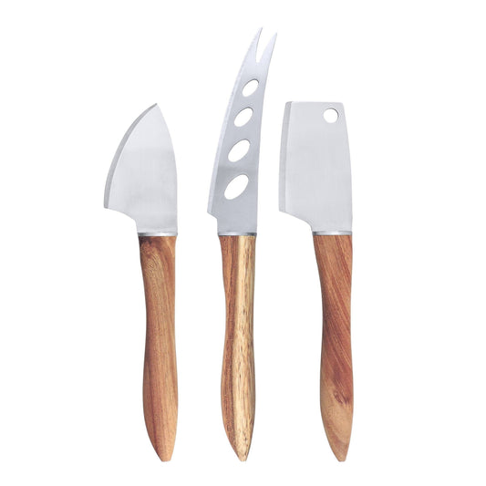 Swissmar Cheese Knife Set | 3-Piece Acacia Handle