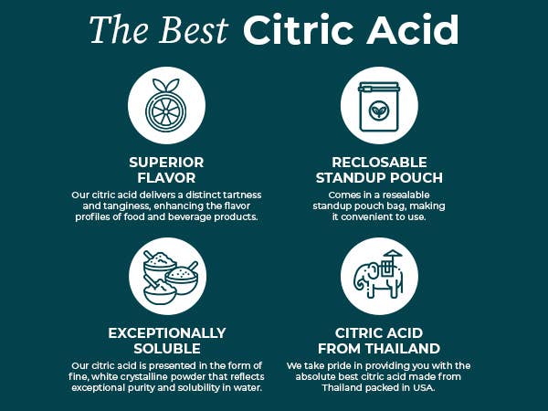 Pure Citric Acid, Food Grade, Fine Grain,