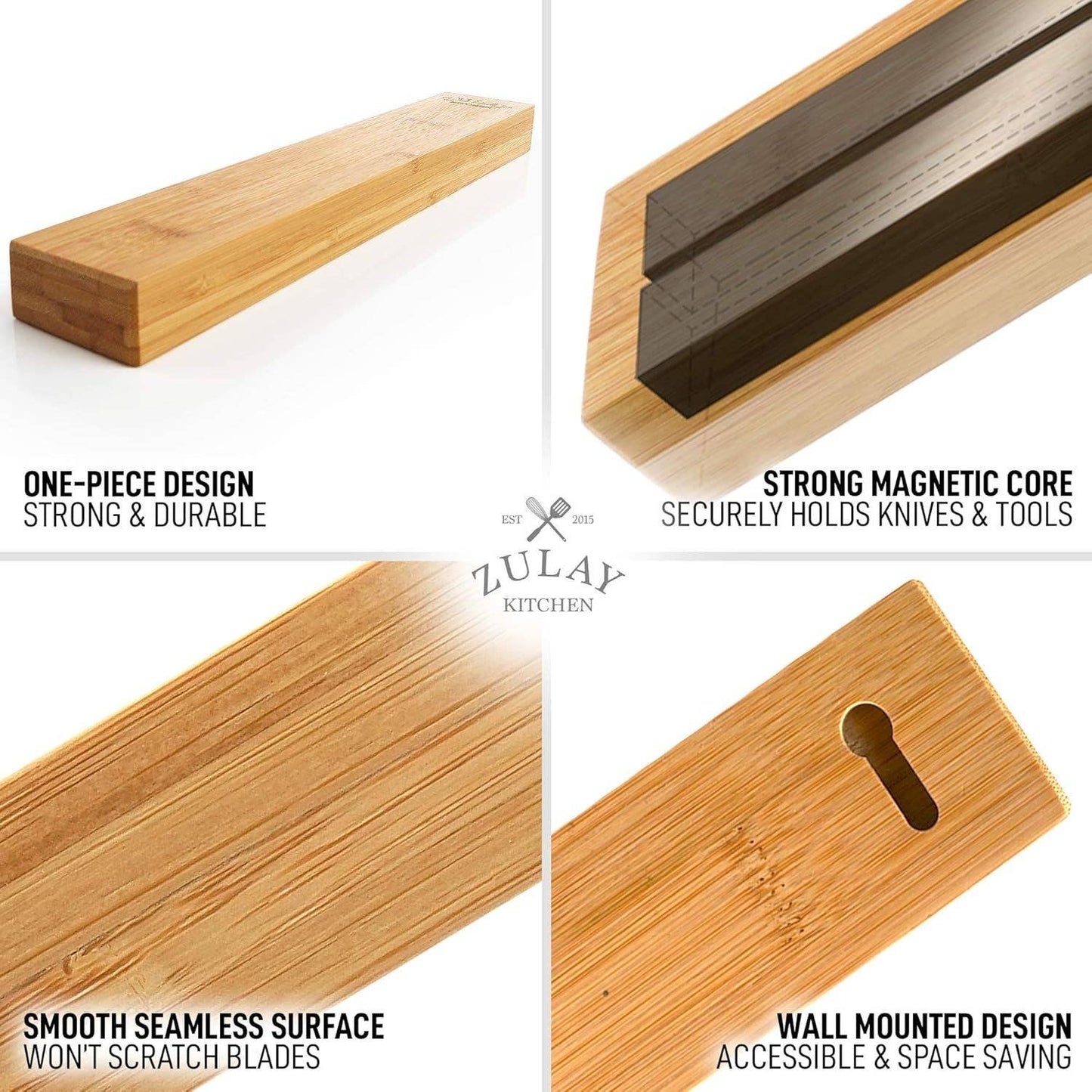 Magnetic Knife Holder - Powerful Wood Magnetic Knife Strip