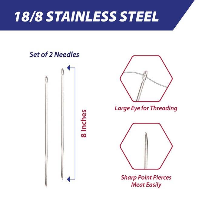 HIC Kitchen Roasting Straight Trussing Needles, Set of 2