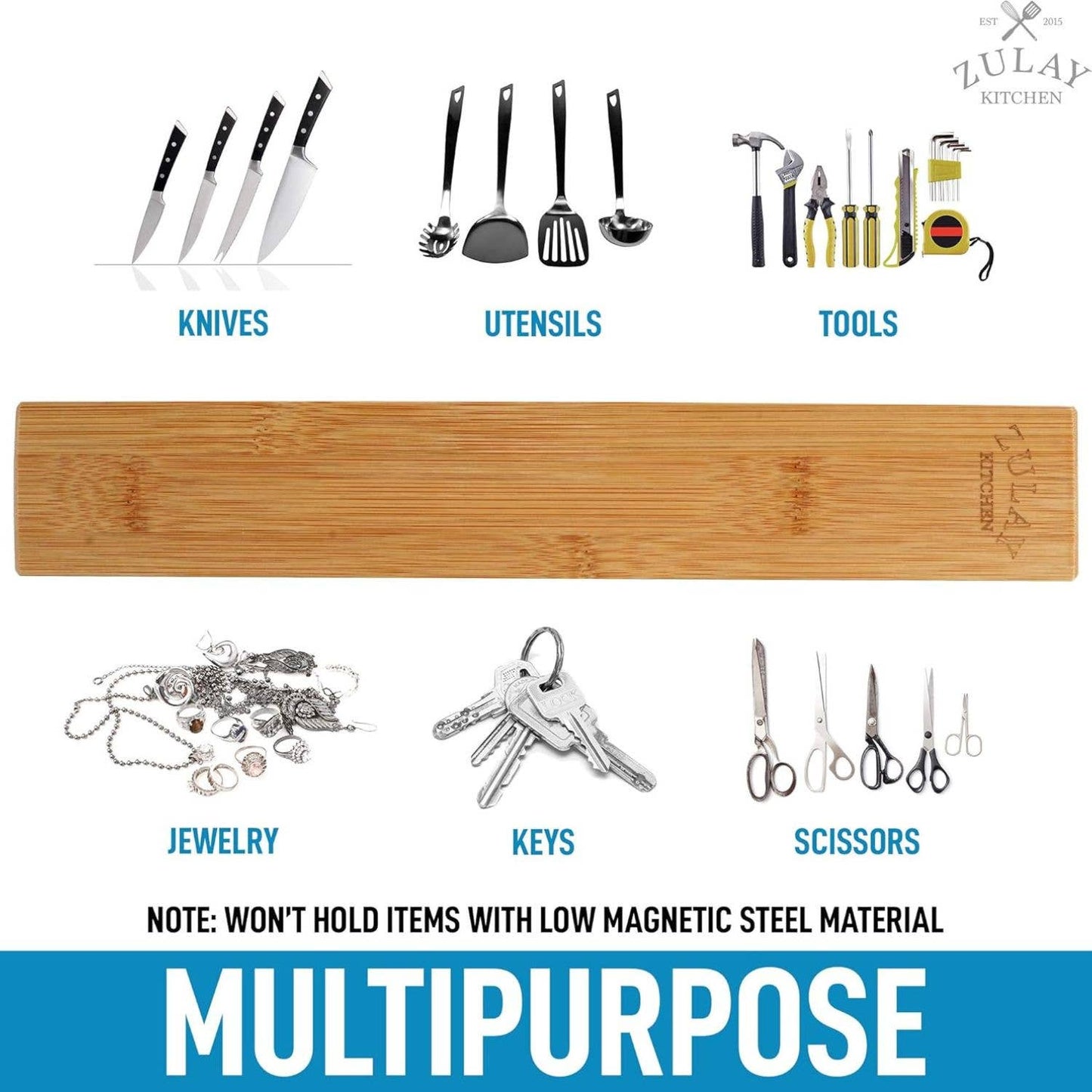 Magnetic Knife Holder - Powerful Wood Magnetic Knife Strip