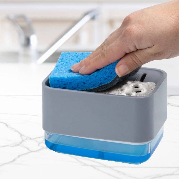 HIC Kitchen Soap Dispensing Sponge Holder With Sponge
