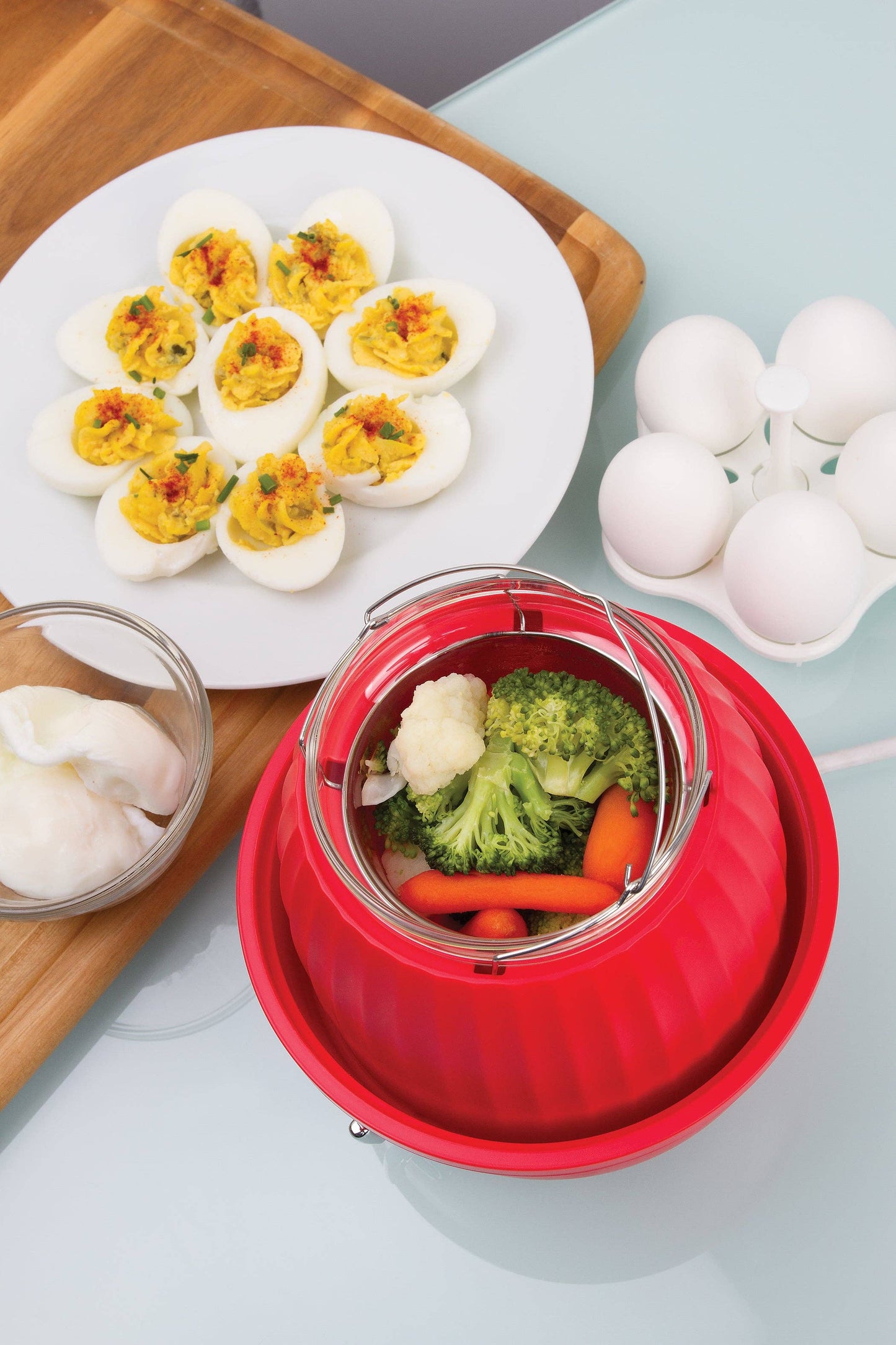 Electric Mini Food Steamer and Egg Cooker with Auto Shut Off