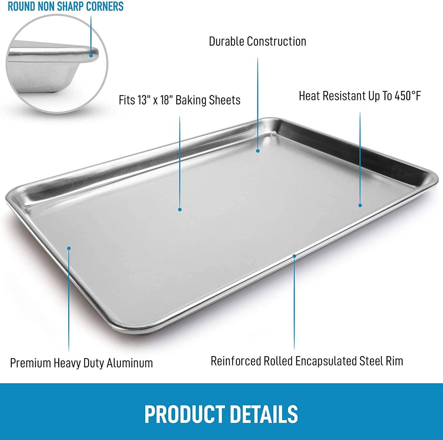 Aluminum Baking Pan - Half Sheet (13" x 18")
