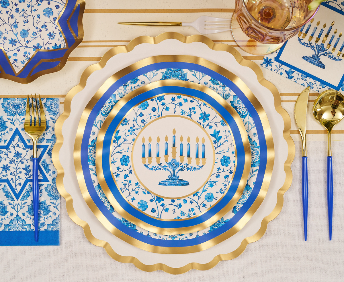 Hanukkah Toile Salad Plates/8pk