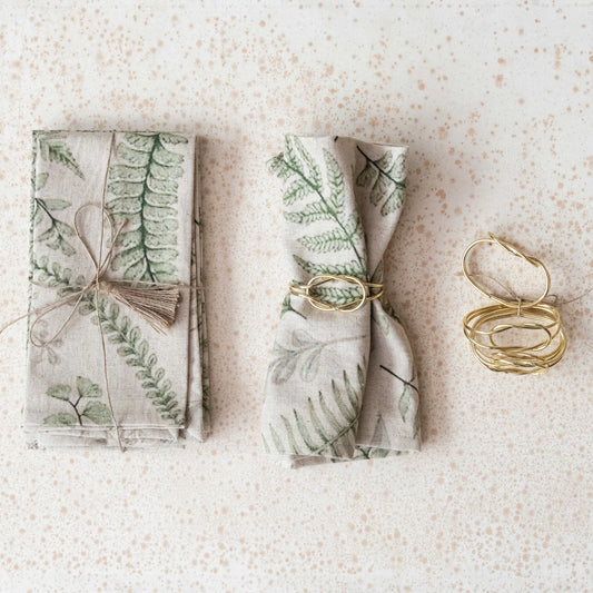 Metal Twisted Knot Napkin Rings, Set/4