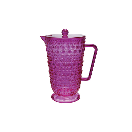 Acrylic Footed Pitcher With Lid & Raised Dots, 2 Qt.