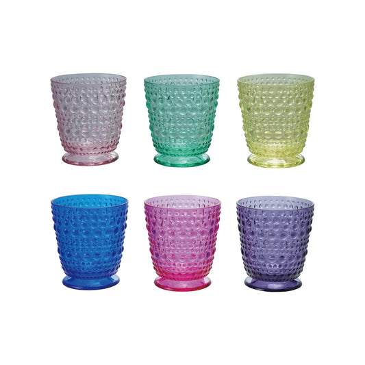 Acrylic Footed Drinking Glass w/raised dots 12 oz