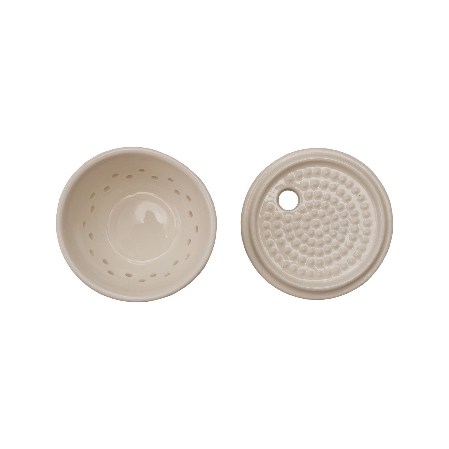 Creative Co-Op Stoneware Garlic Ginger Grater Storage