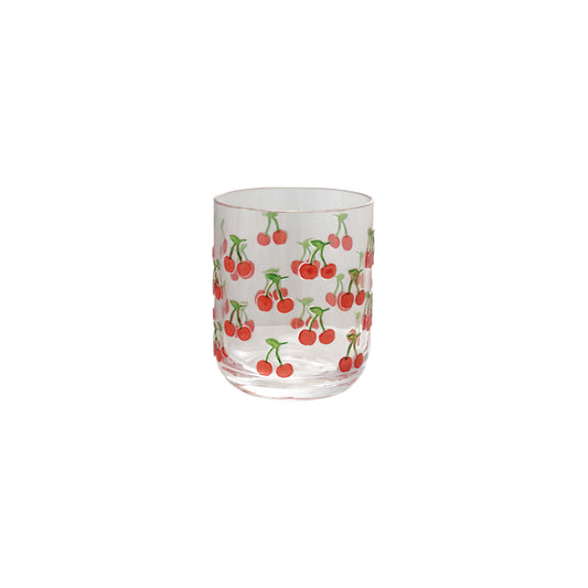 Acrylic Drinking Glass w/Cherry print, 14 oz