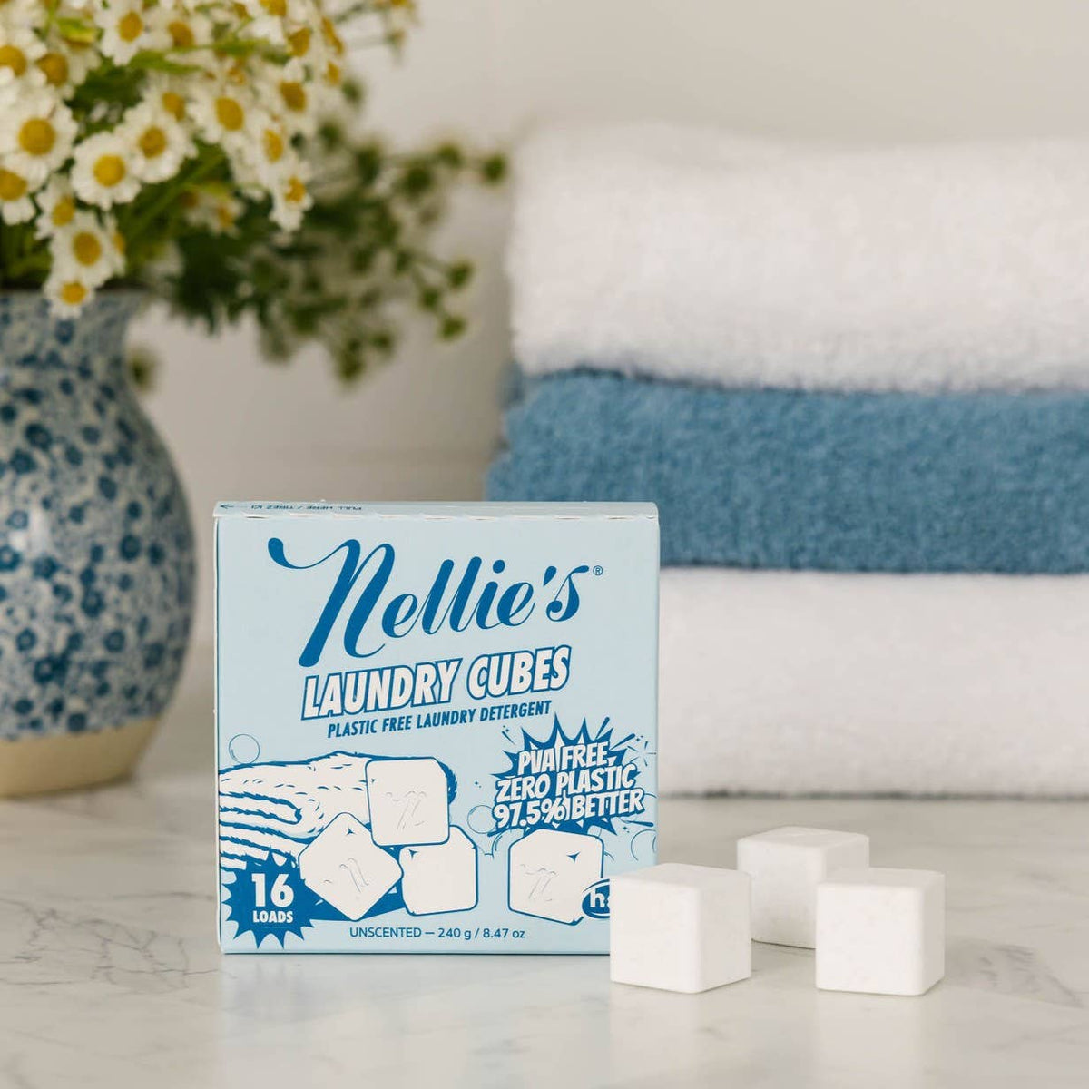 Laundry Cubes – Plastic-Free Detergent Pods - 16 Load Box