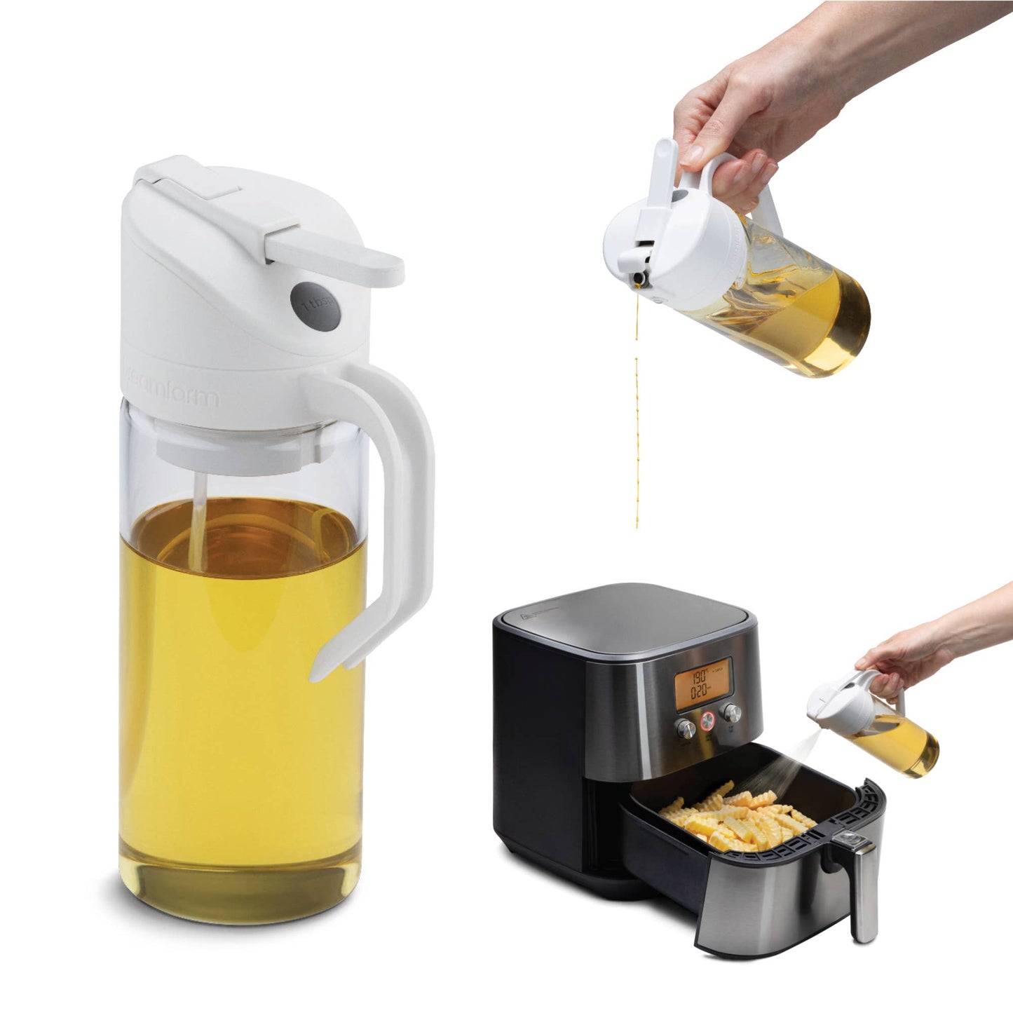 Oileroo Lite® - No Clog Oil Sprayer, Pourer and 1 Tbsp Doser