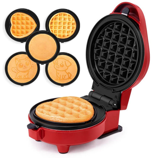 PERSONAL GRIDDLE & WAFFLE MAKER WITH 7 REMOVABLE PLATES