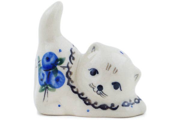Cat Figurine 2" Lovely Blueberries Theme