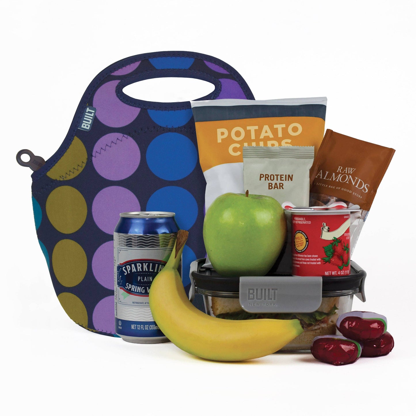 Gourmet Getaway Lunch Tote - Plum Dot