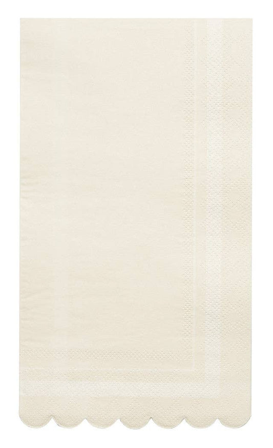 Guest Towel Scalloped Edge Cream/20pkg