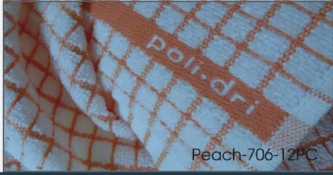 Poli-Dri Cotton Tea Towel - Peach