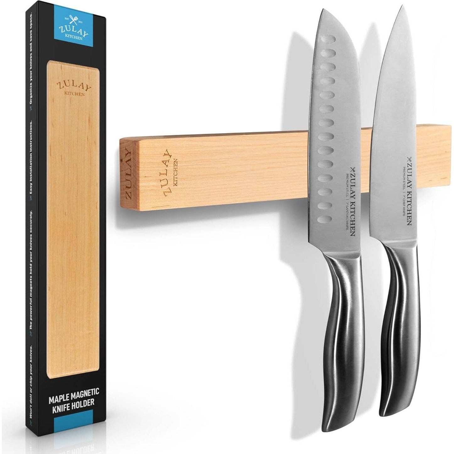 Magnetic Knife Holder - Powerful Wood Magnetic Knife Strip