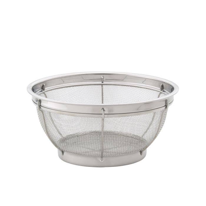 HIC Kitchen Reinforced Mesh Colander, Stainless Steel,10in