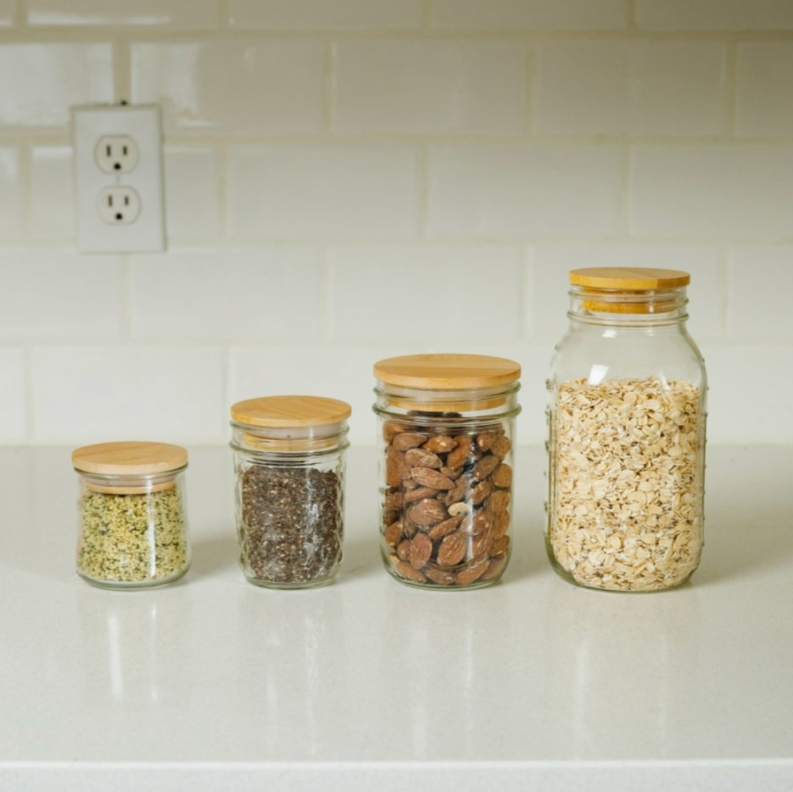 Bamboo Mason Jar Lid | Standard Mouth | Summer Bestseller