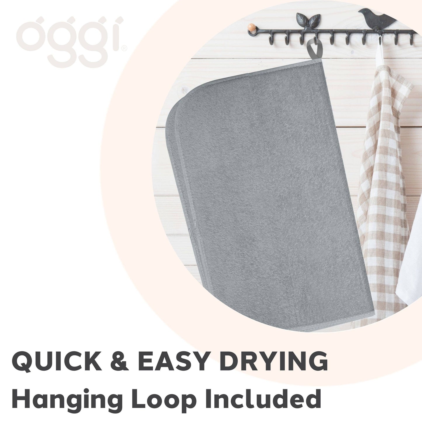 Dish Drying Mat - Microfiber, 16x18 - Gray
