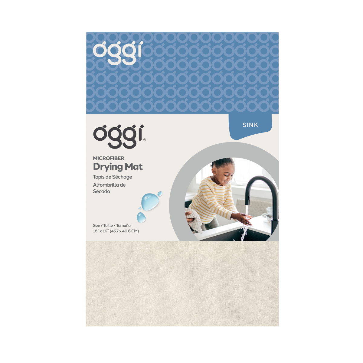 Dish Drying Mat - Microfiber, 16x18 - Ivory