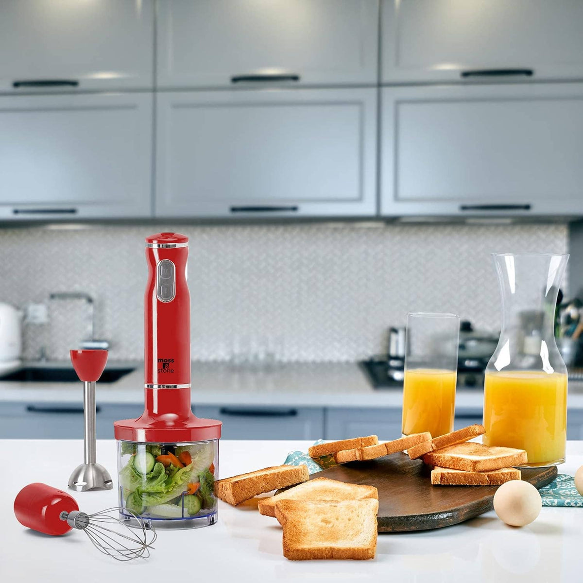 Electric Stick Blender w/Egg Whisk & Chopper- 300 Watt