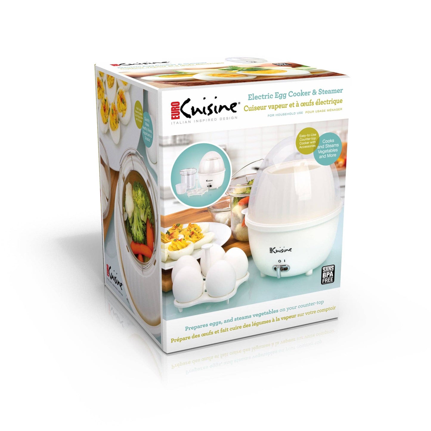 Electric Mini Food Steamer and Egg Cooker with Auto Shut Off