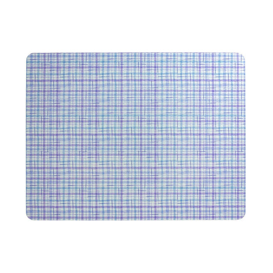 Plaid Rectangular Placemat, Light Blue, 17 L x 13 W